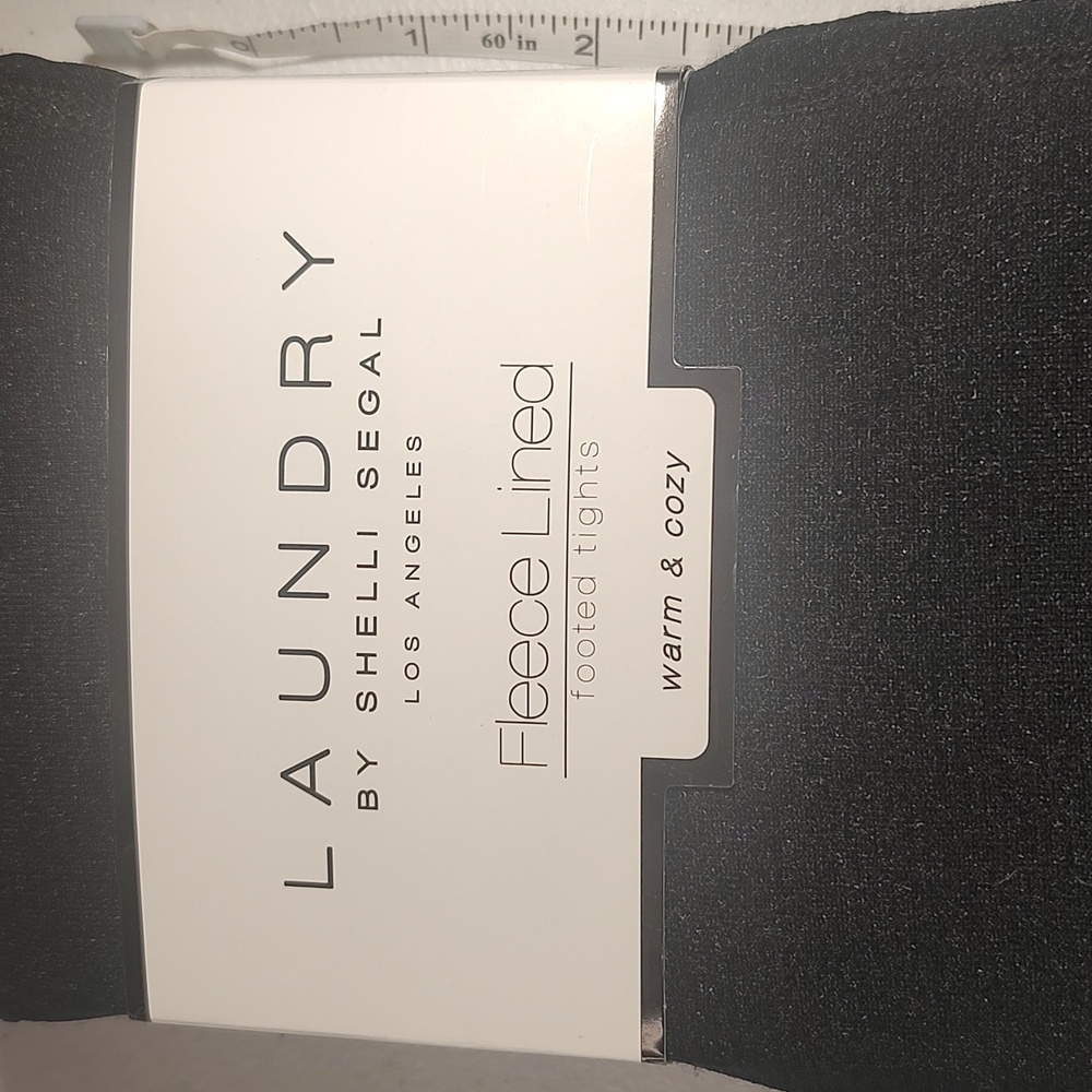Black Fleece Lined Footed Tights Women's 1X/2X Laundry By Shelli Segal 2 Pair Pk - Picture 2 of 6
